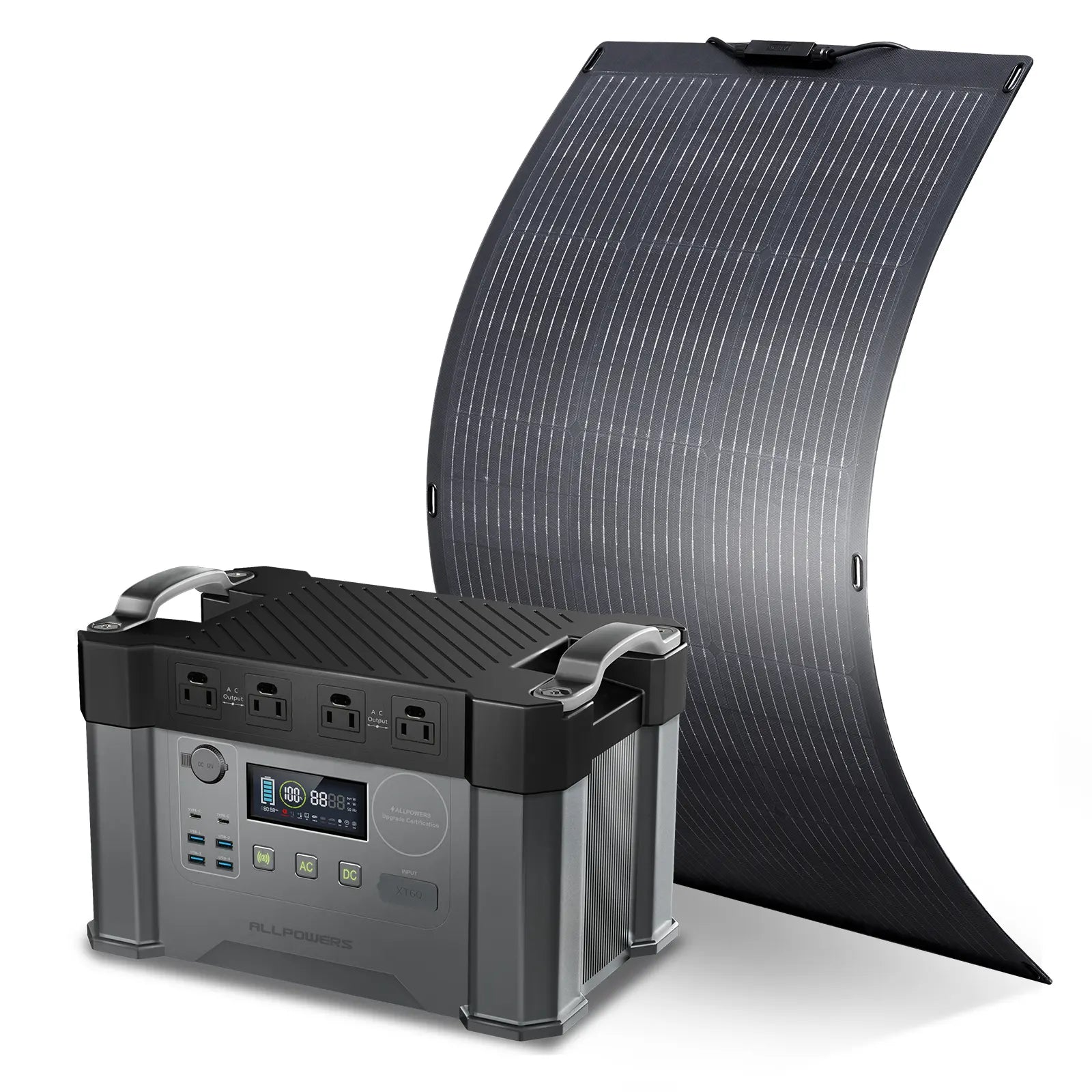 ALLPOWERS Solar Generator Kit 2000W (S2000 + SF100 100W Flexible Solar Panel)