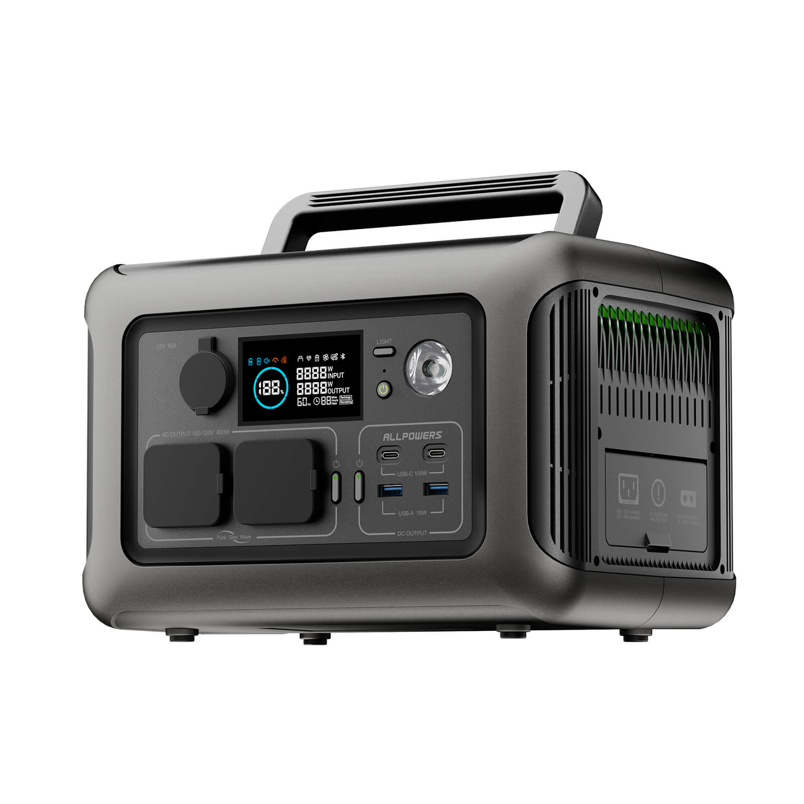 ALLPOWERS R600 Portable Power Station 600W 299Wh LiFePO4 Battery