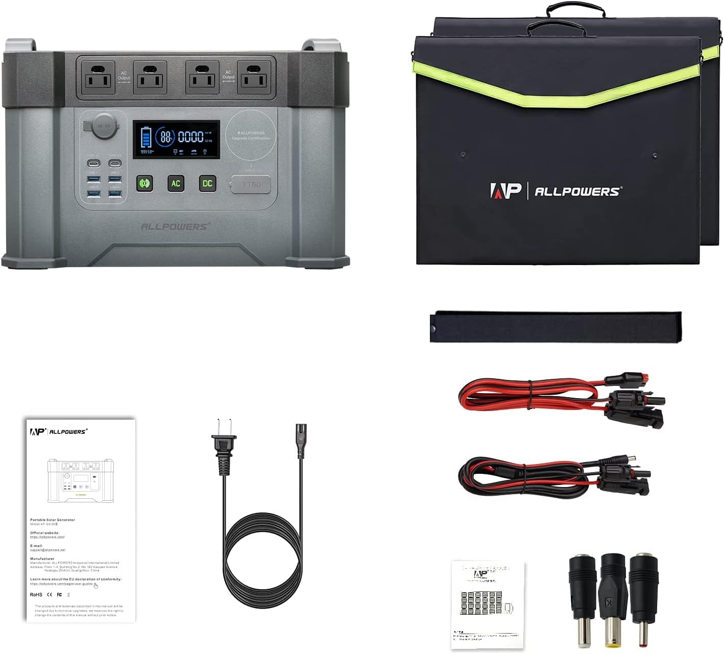 ALLPOWERS Solar Generator Kit 2000W (S2000 + SP027 100W Solar Panel)
