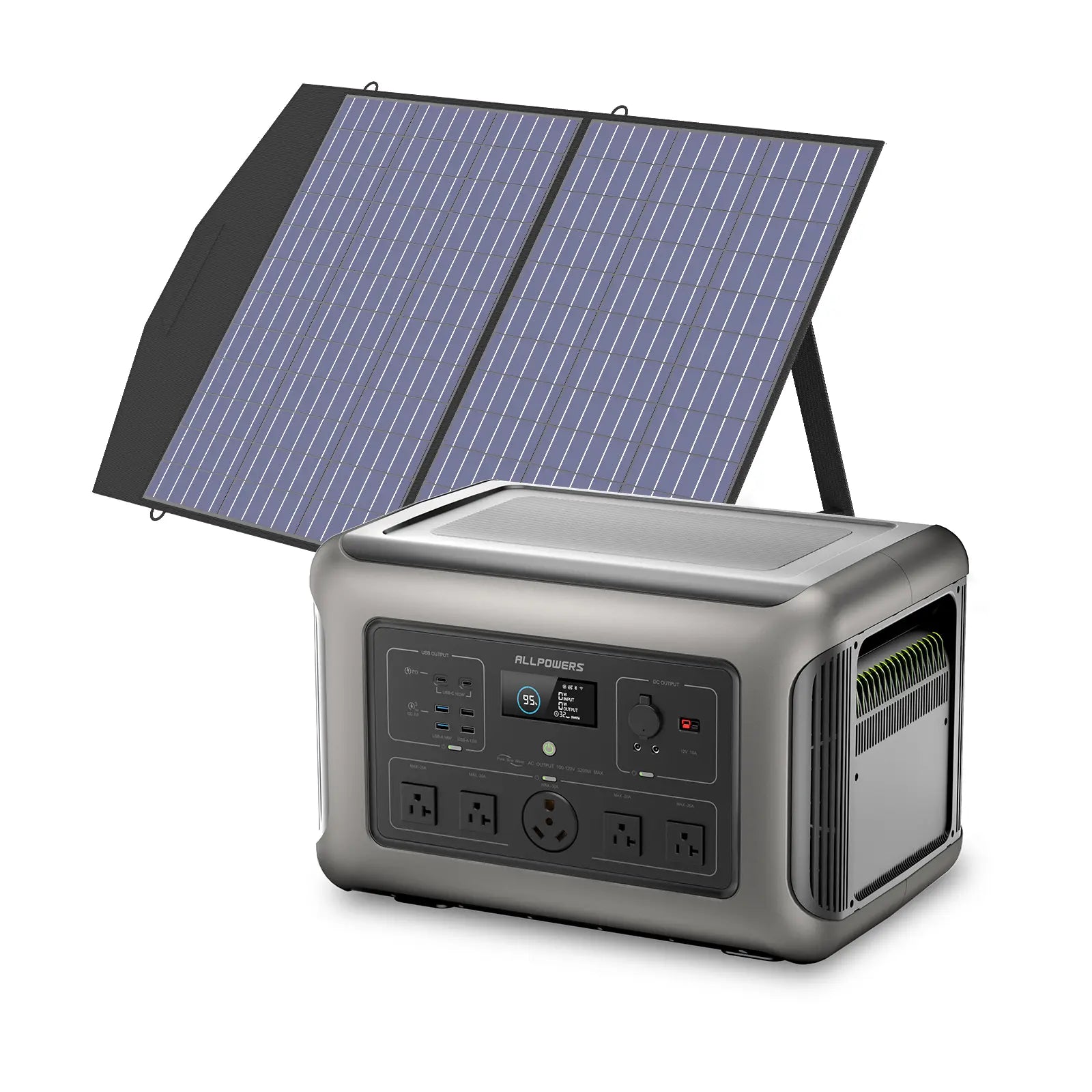 Three in one plug and play 3000W portable solar power generator