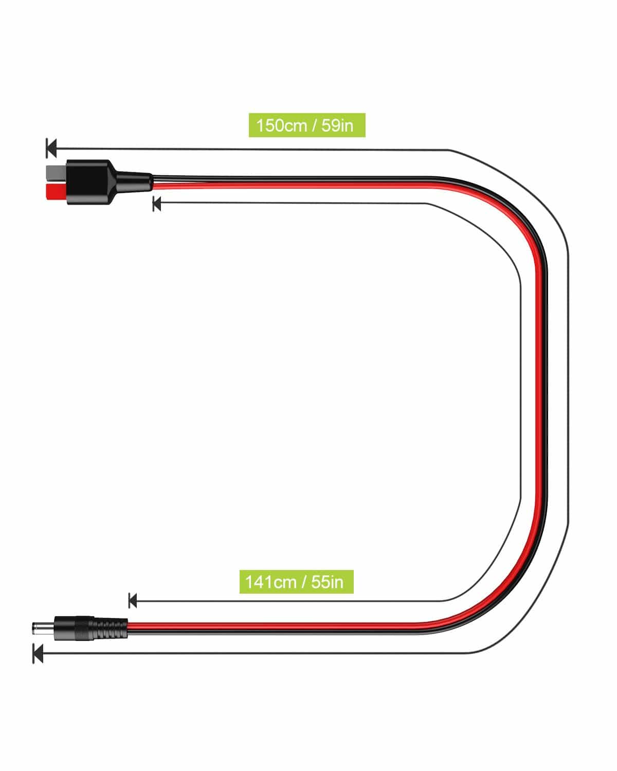 ALLPOWERS DC5525(5.5mm x 2.5mm) to Anderson Connector Adapter Cable