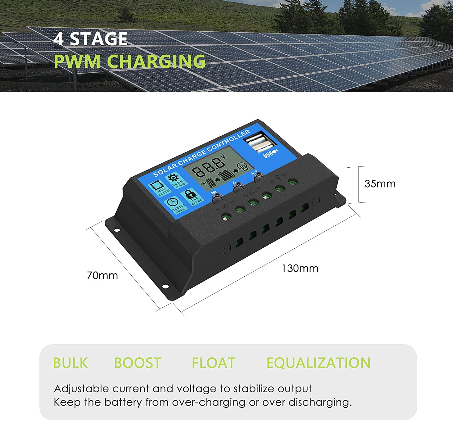 ALLPOWERS 30 Amp Solar Charge Controller