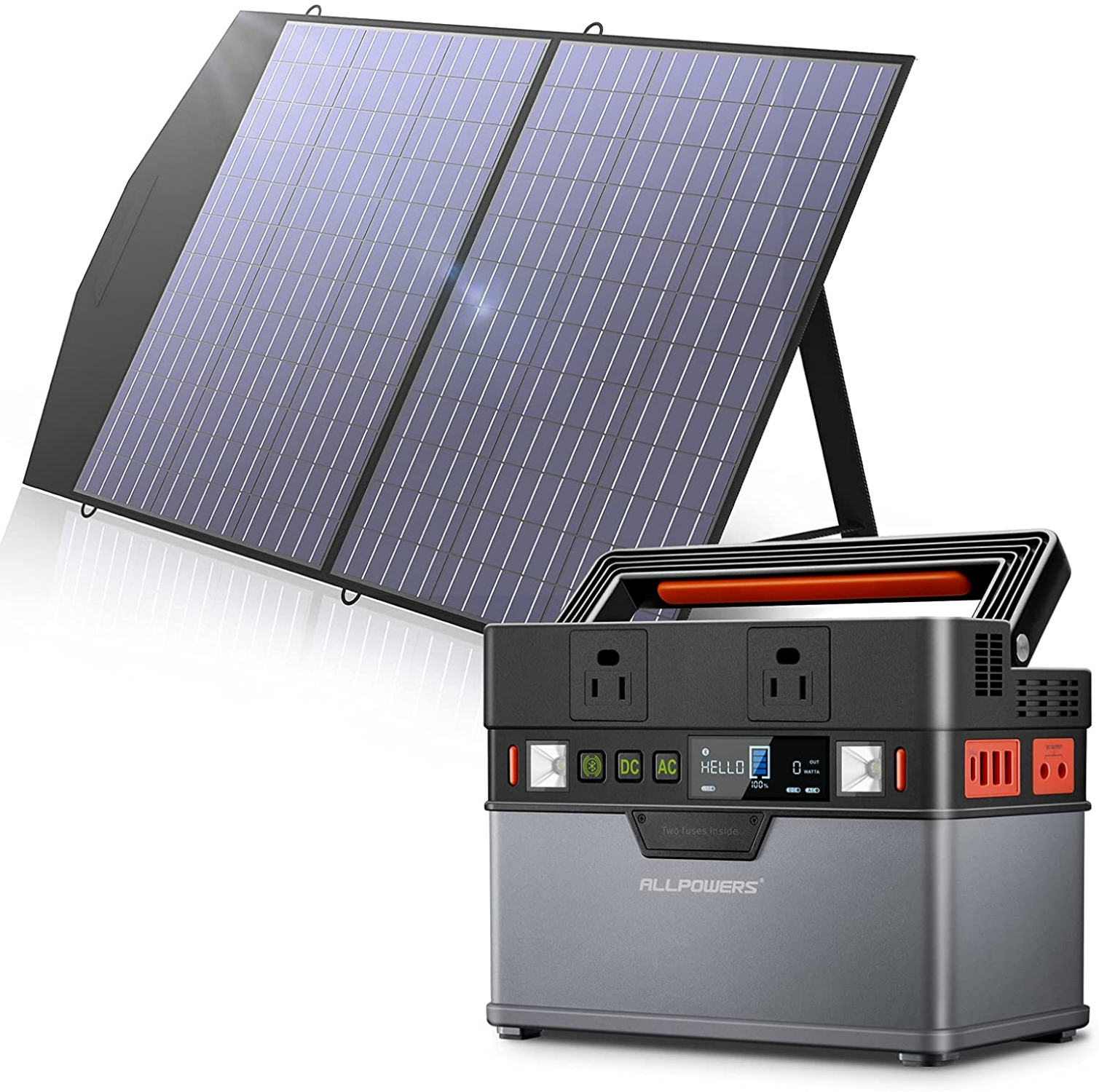 ALLPOWERS Solar Generator Kit 300W Power Station 100W Solar Panel