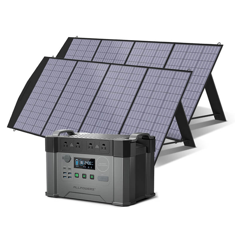 Solar Generator Kit 2000W Portable Power Station 200W Solar Panel