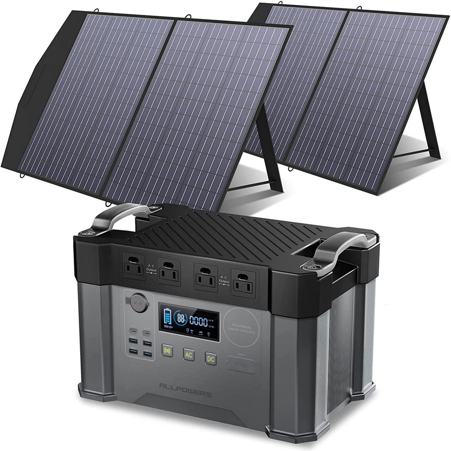 ALLPOWERS Solar Generator 2000W (S2000 + 2 x SP027 100W Solar Panel)