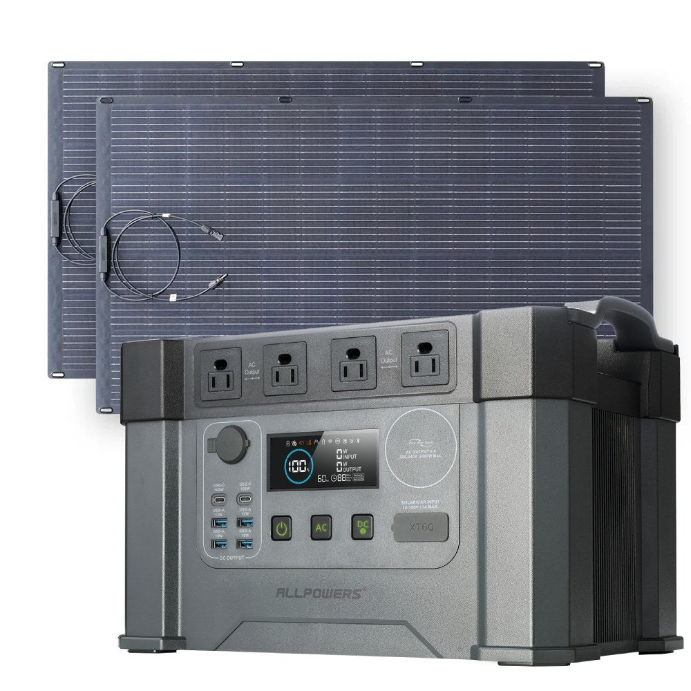 ALLPOWERS Solar Generator Kit 2400W (S2000 Pro + SF200 200W Flexible Solar Panel)