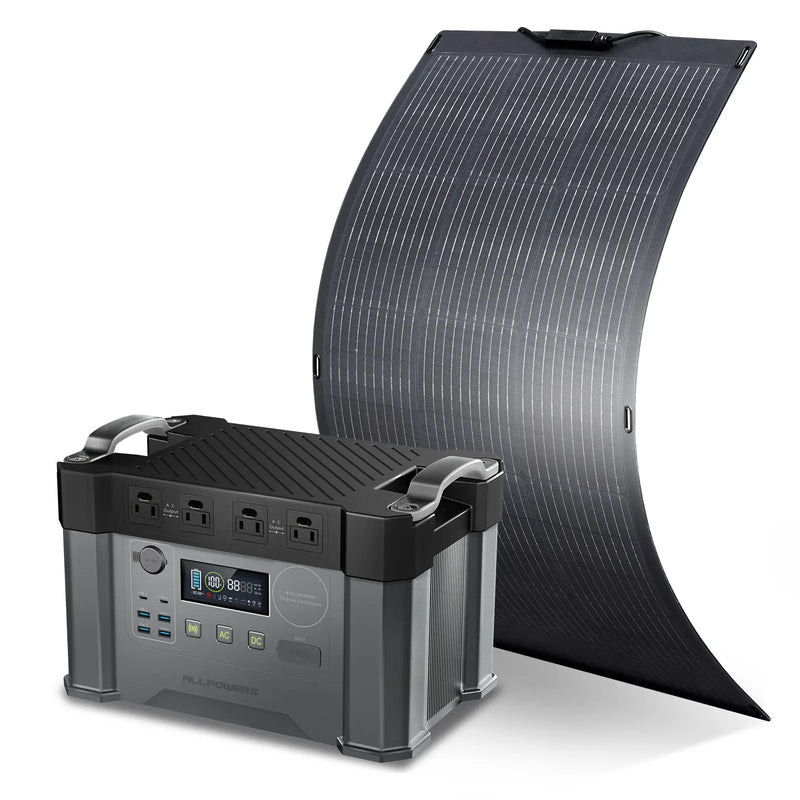 ALLPOWERS Solar Generator Kit 2400W (S2000 Pro + SF100 100W Flexible Solar Panel)