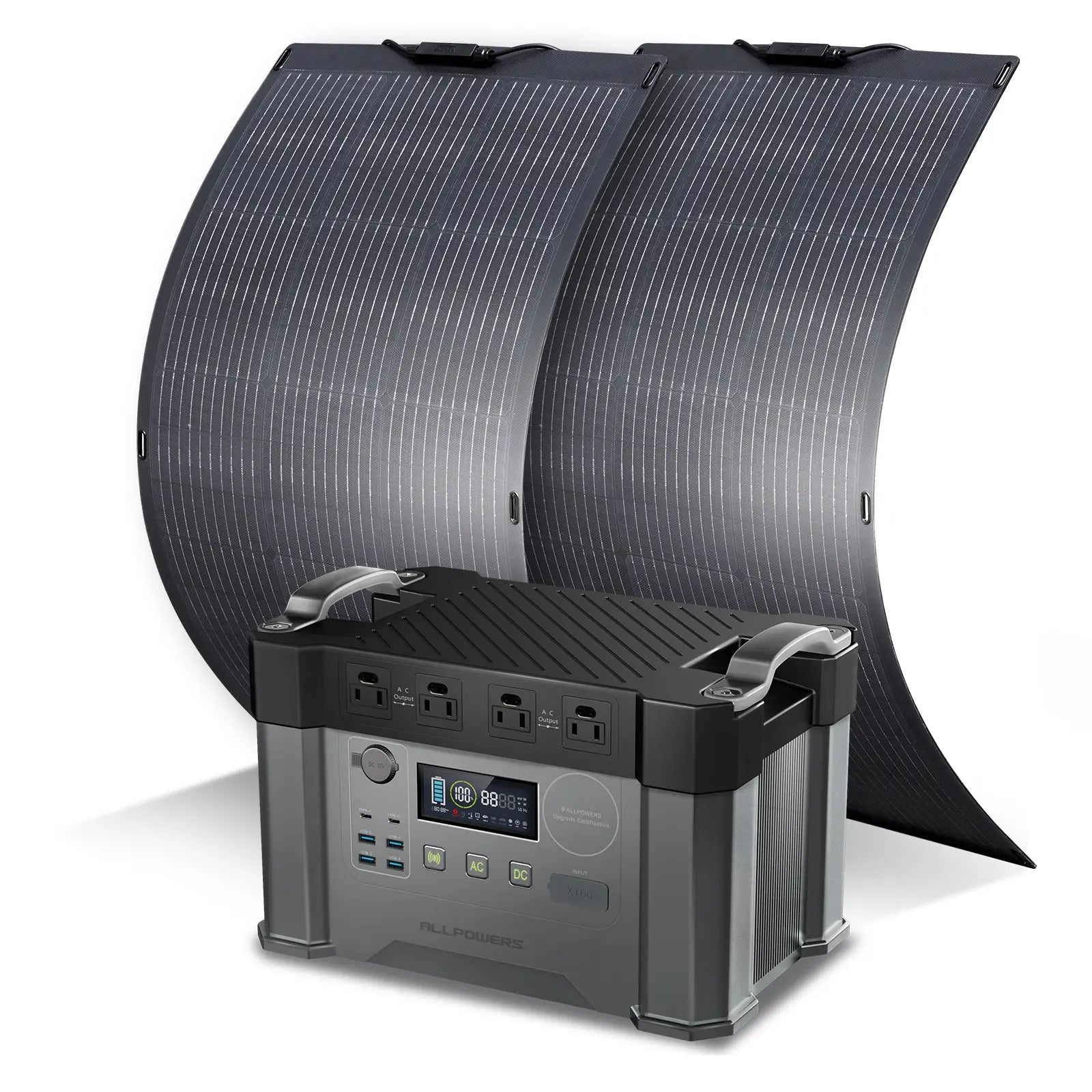 ALLPOWERS Solar Generator Kit 2000W (S2000 + 2 x SF100 100W Flexible Solar Panel)