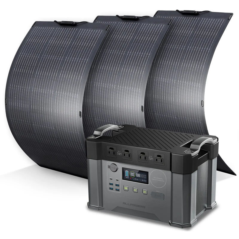 ALLPOWERS Solar Generator Kit 2400W (S2000 Pro + SF100 100W Flexible Solar Panel)