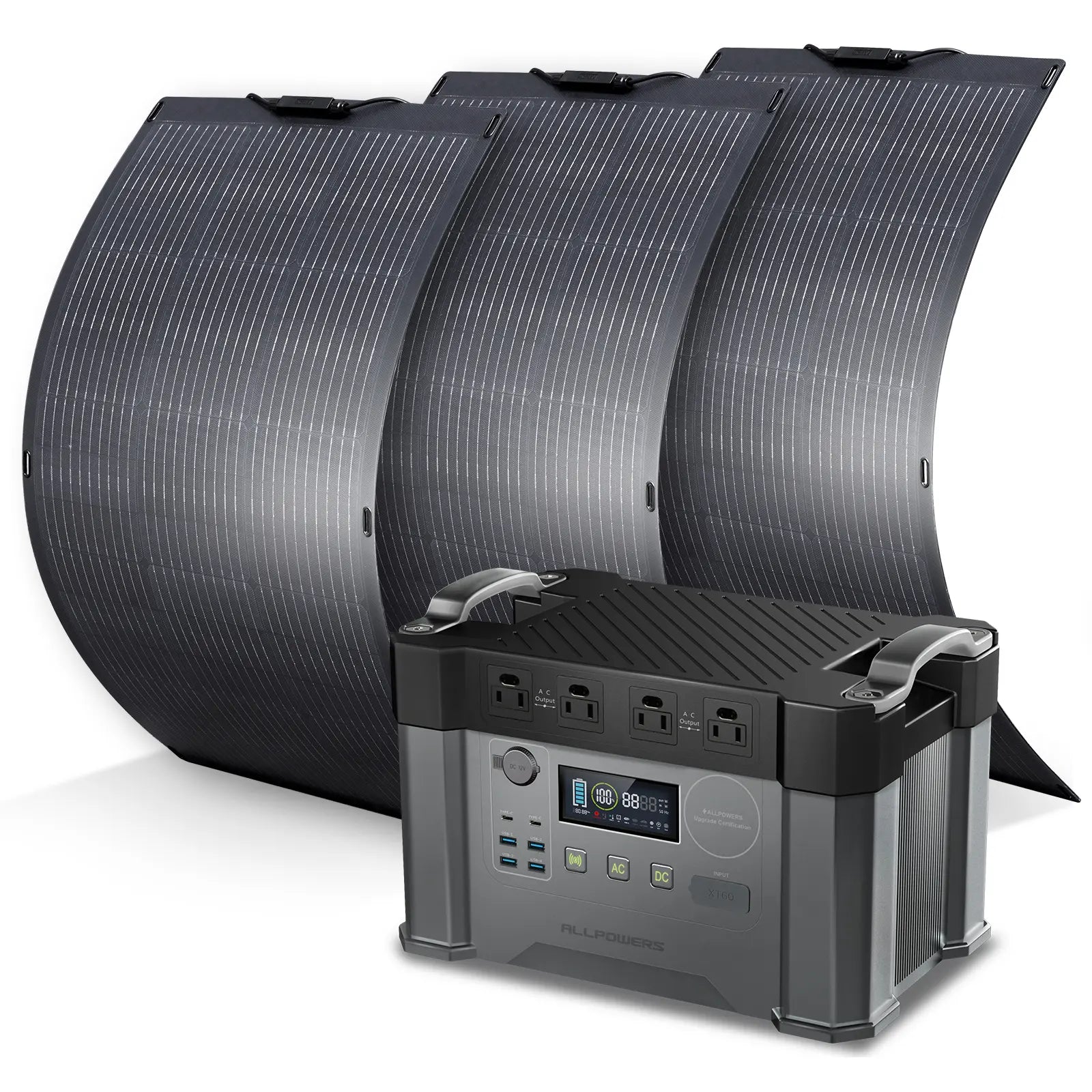 ALLPOWERS Solar Generator Kit 2000W (S2000 + SF100 100W Flexible Solar Panel)
