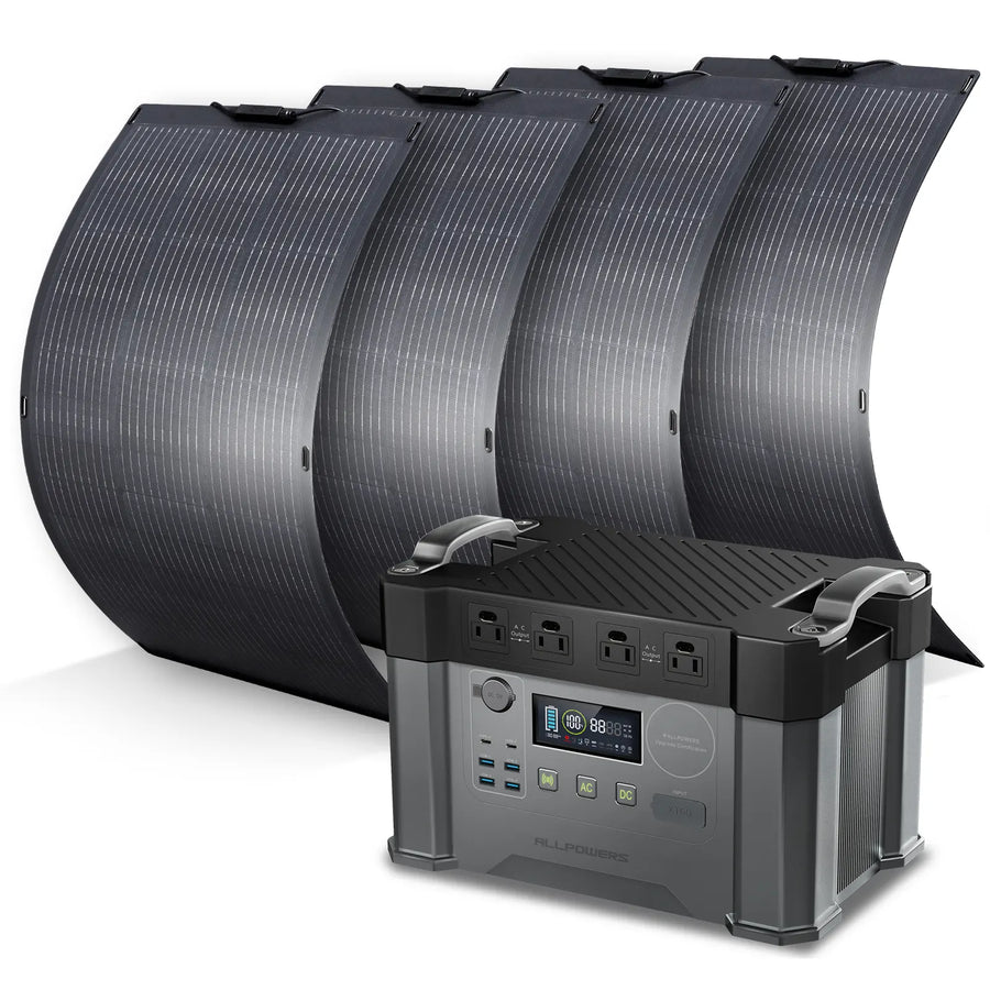 ALLPOWERS Solar Generator Kit 2000W (S2000 + 4 x SF100 100W Flexible Solar Panel)