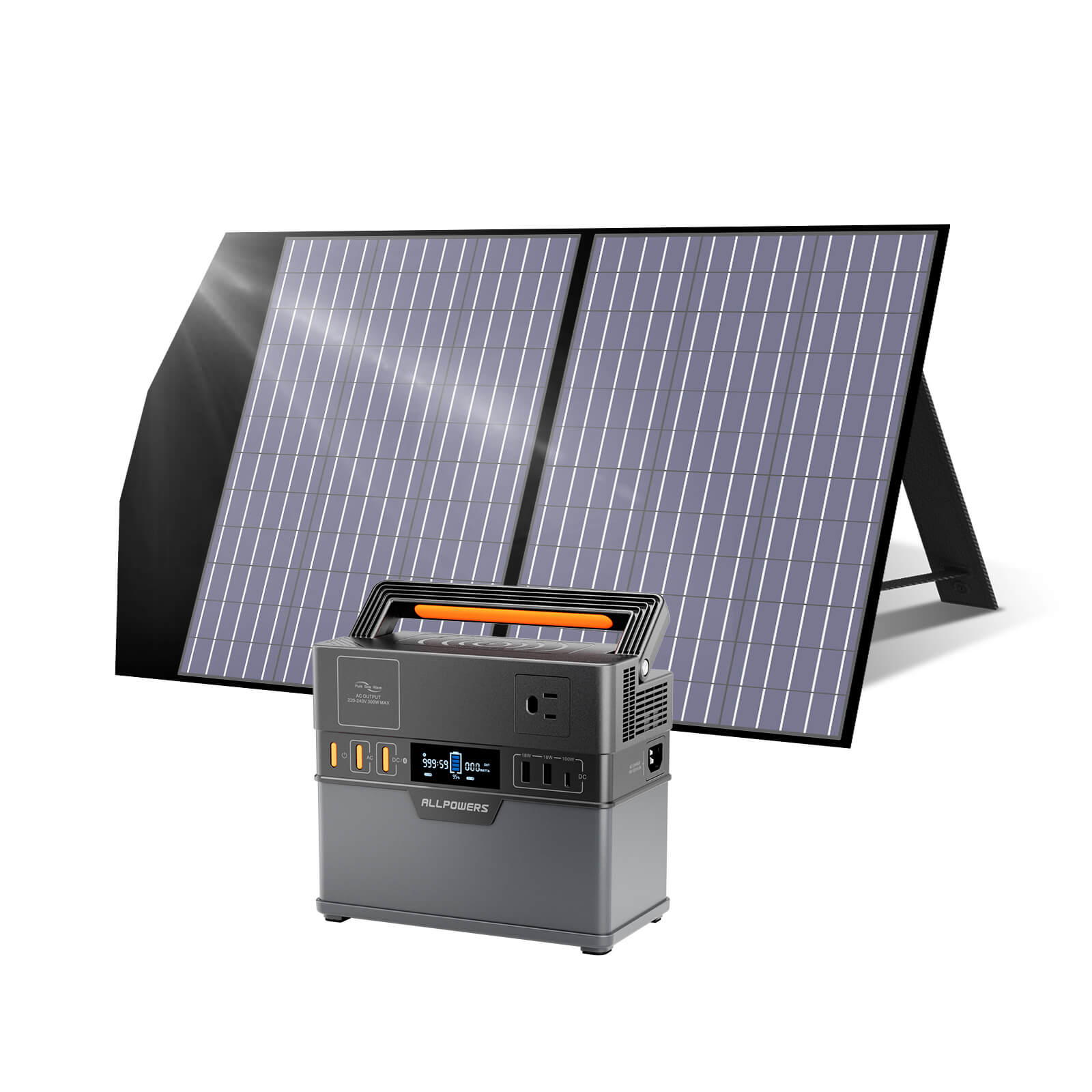 ALLPOWERS Générateur Solaire S300 300W Centrale Portable + SP027 Panneau Solaire 100W