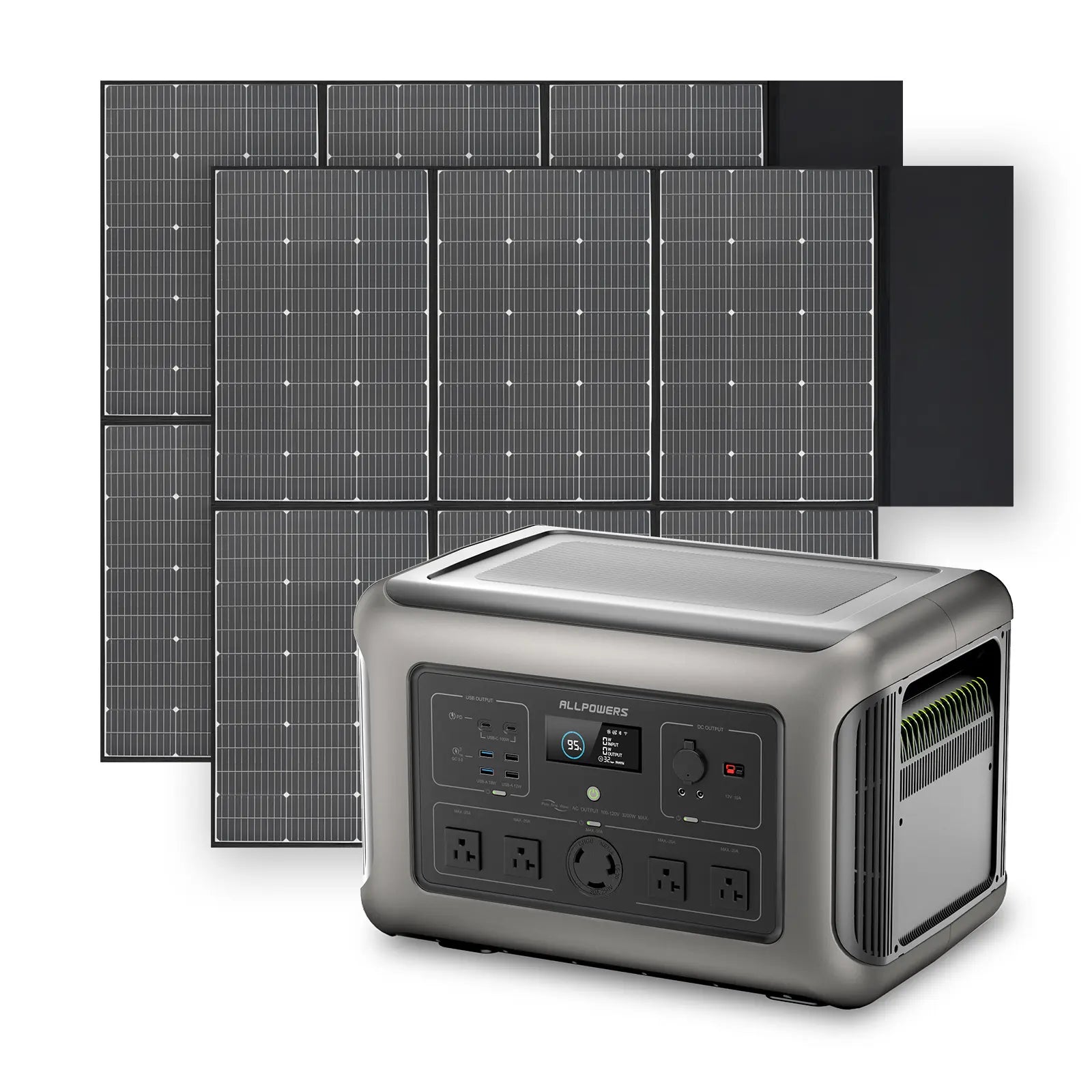 ALLPOWERS Solar Generator Kit 3200W (R3500 + 2 x SP039 600W Solar Panel)