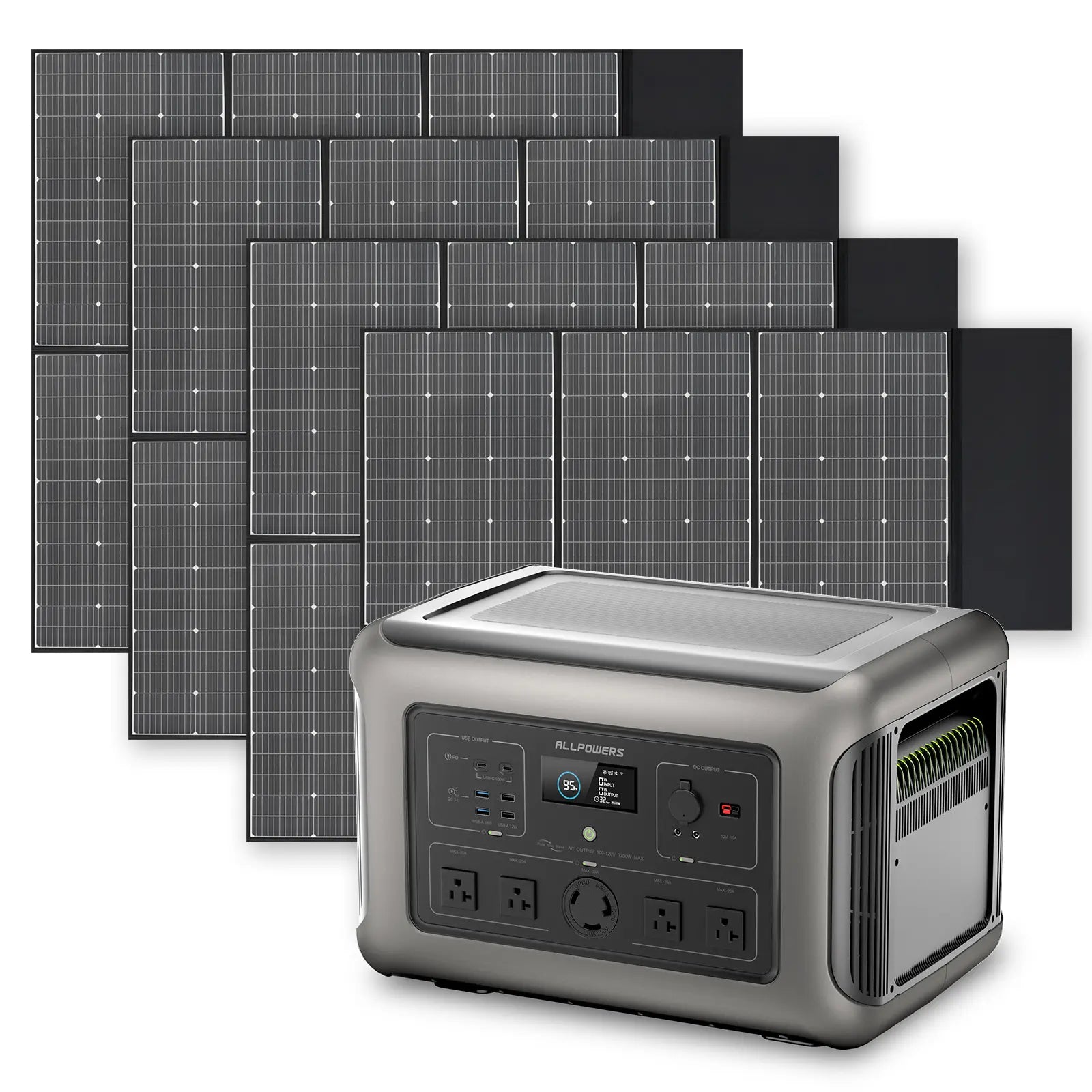 ALLPOWERS Solar Generator Kit 3200W (R3500 + 4 x SP039 600W Solar Panel)