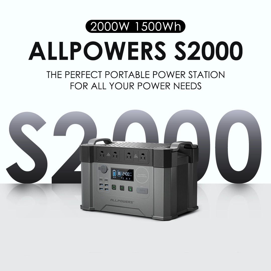 ALLPOWERS S2000 Solar Generator Kit, include 2000W 1500Wh Portable