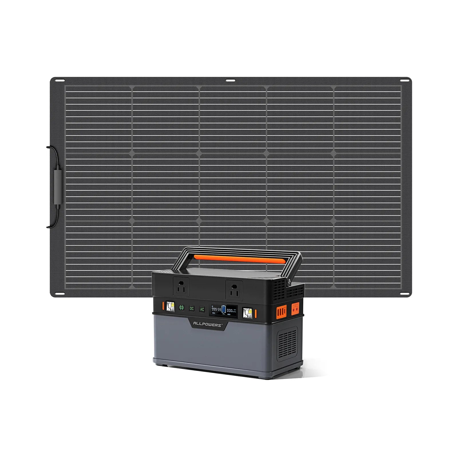 ALLPOWERS S700 Portable Power Station 700W 606Wh (S300 + SF100 Flexible 100W Solar Panel)