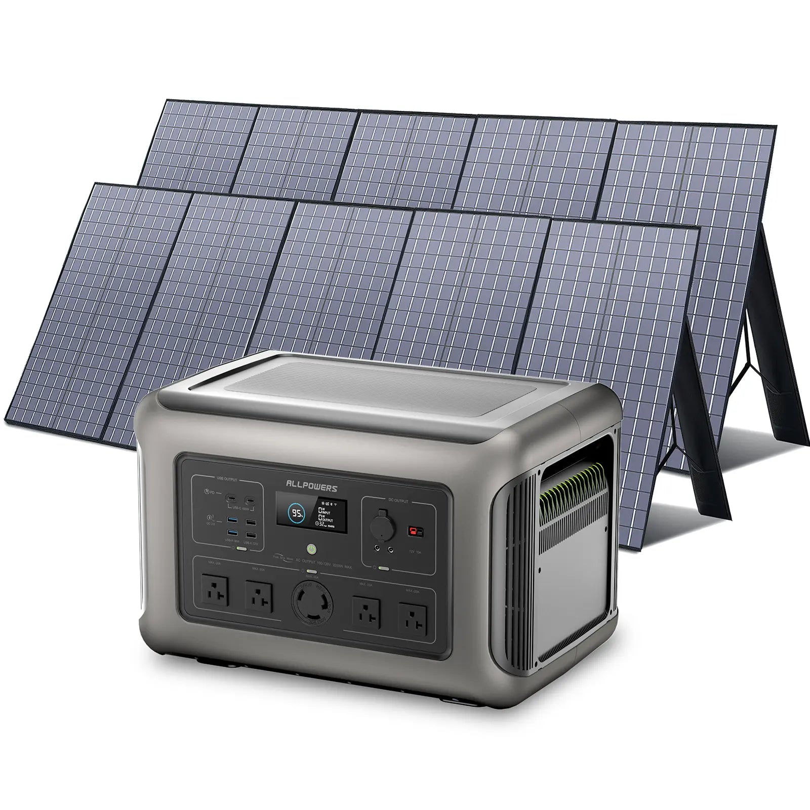 ALLPOWERS Solar Generator Kit 3200W (R3500 + 2 x SP037 400W Solar Panel)