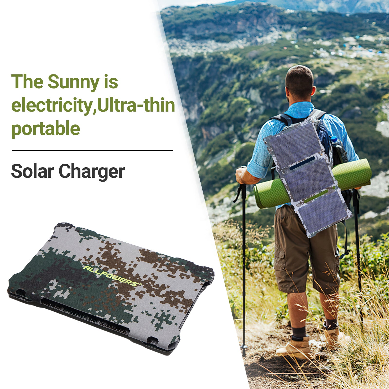 ALLPOWERS 5V 21W Camouflage Solar Panel